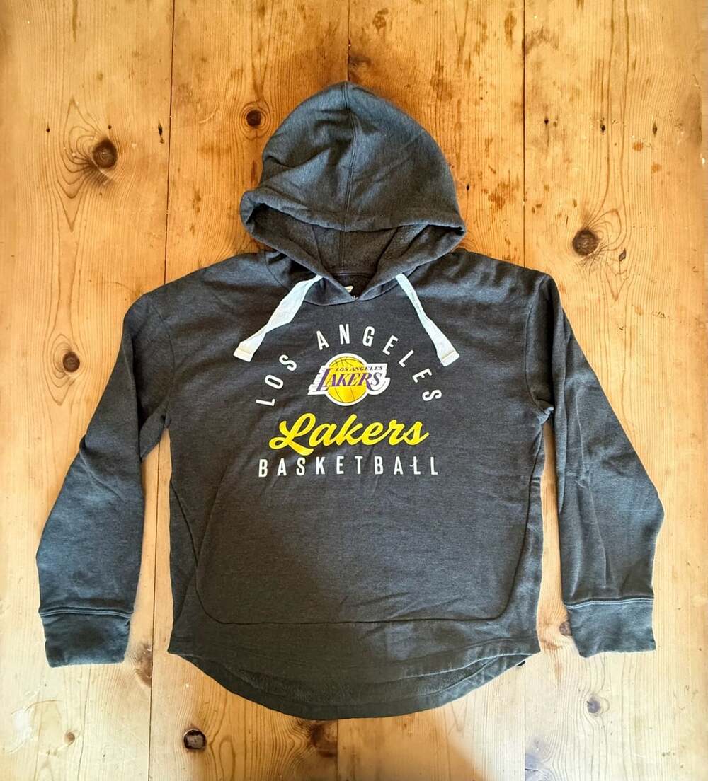 Fanatics Los Angeles Lakers Hoodie Size Large Gray Pullover Sweatshirt